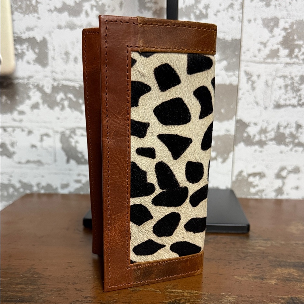 Elegant Brown and Black Animal Print Wallet